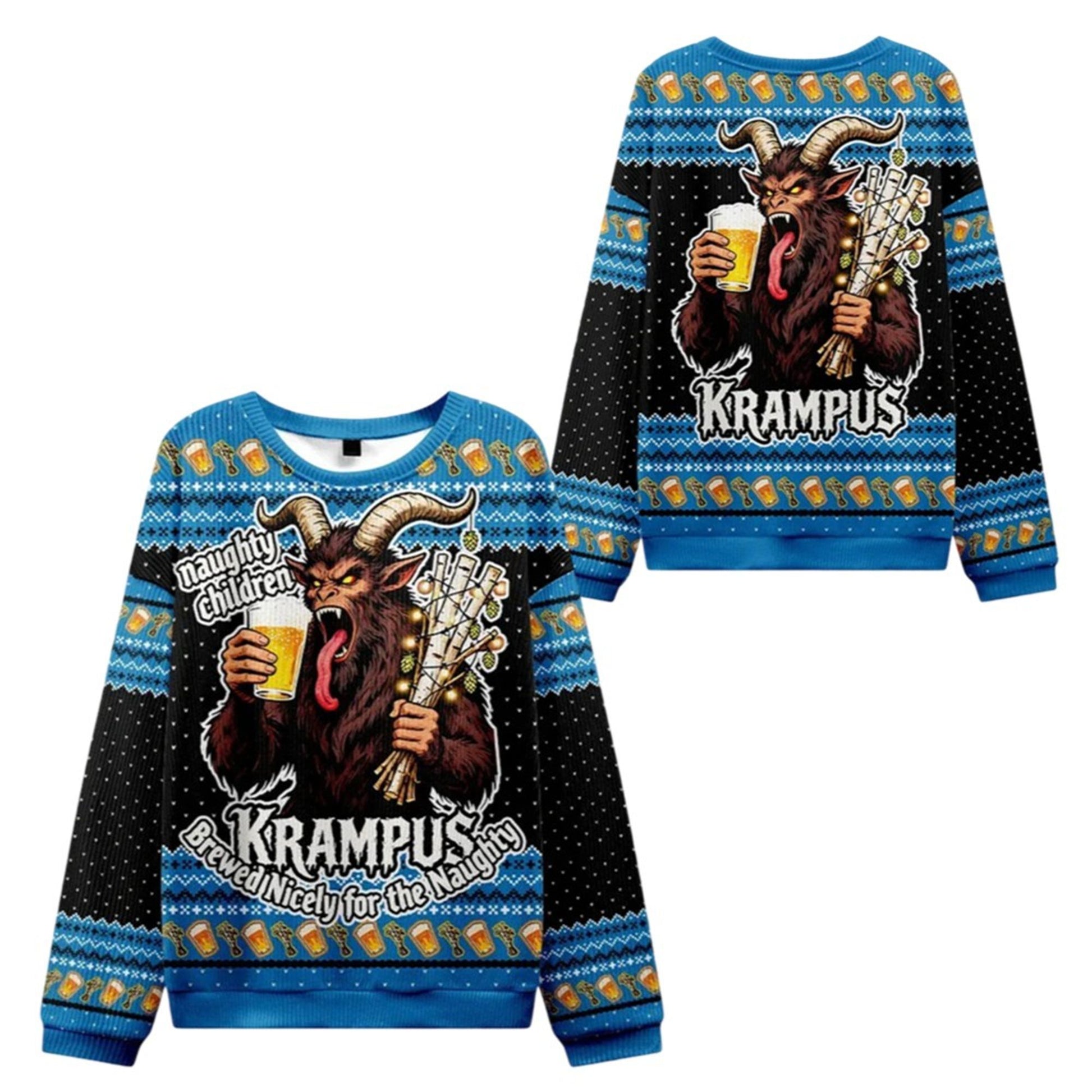 2026 Christmas Krampus Drinking Beer Ugly Sweater - Moonbestprint