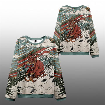 2026 Christmas Krampus Sled Ugly Sweater - Moonbestprint
