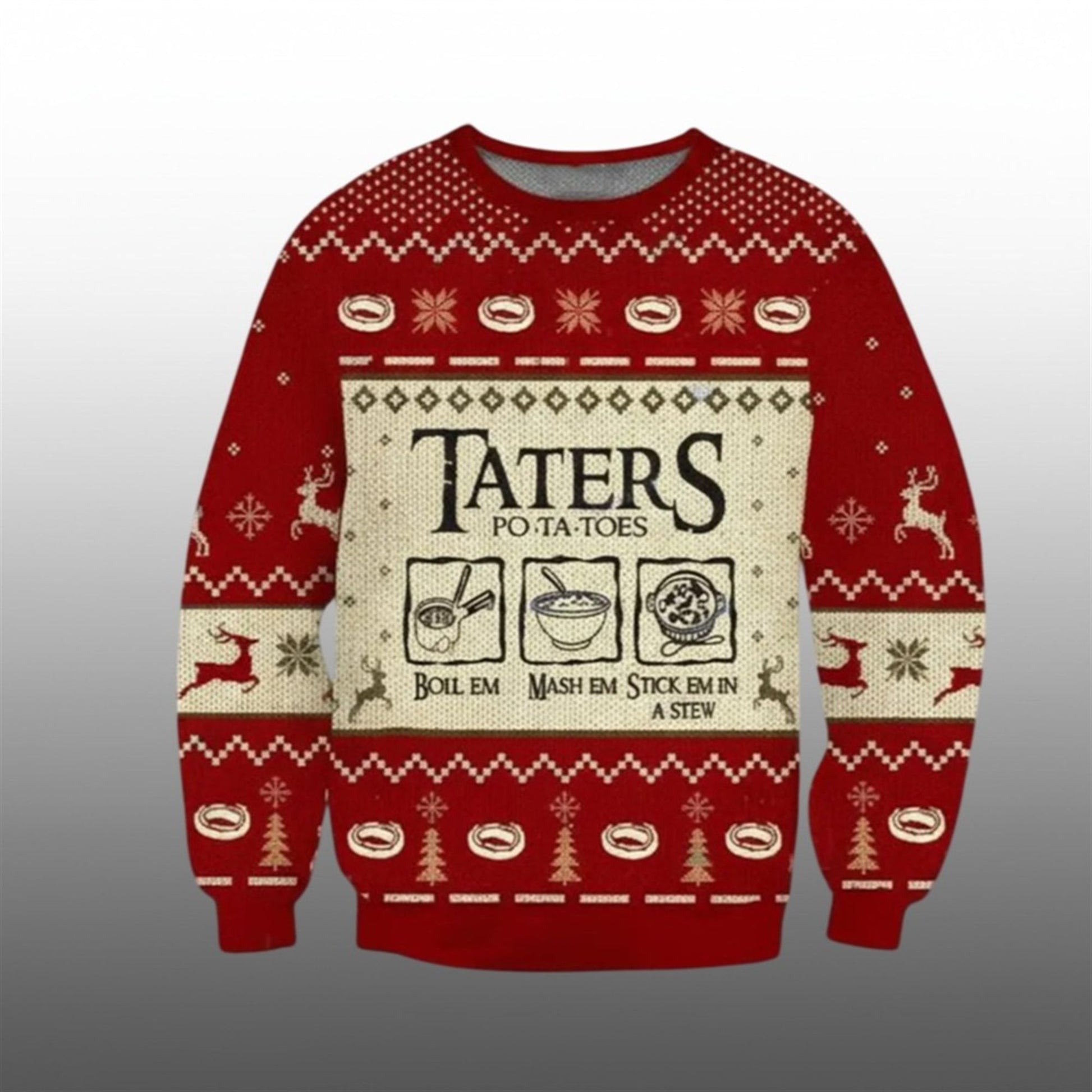 2026 Christmas LOTR Taters Potatoes Ugly Christmas Sweater - Moonbestprint