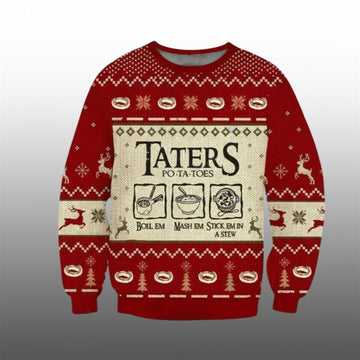 2026 Christmas LOTR Taters Potatoes Ugly Christmas Sweater - Moonbestprint