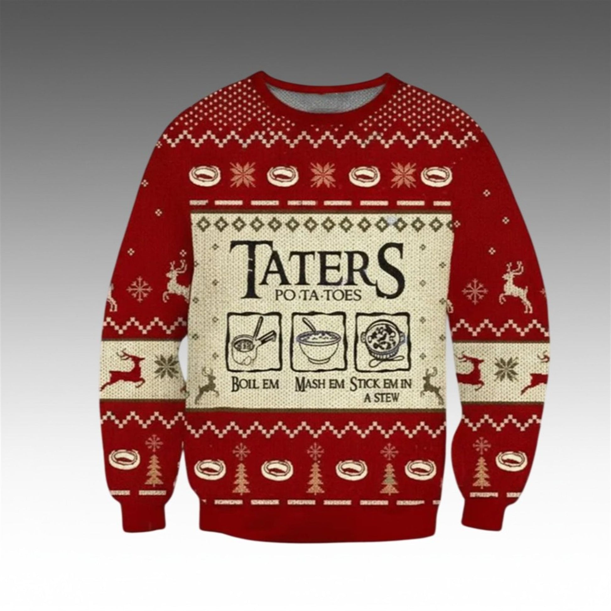 2026 Christmas LOTR Taters Potatoes Ugly Christmas Sweater - Moonbestprint