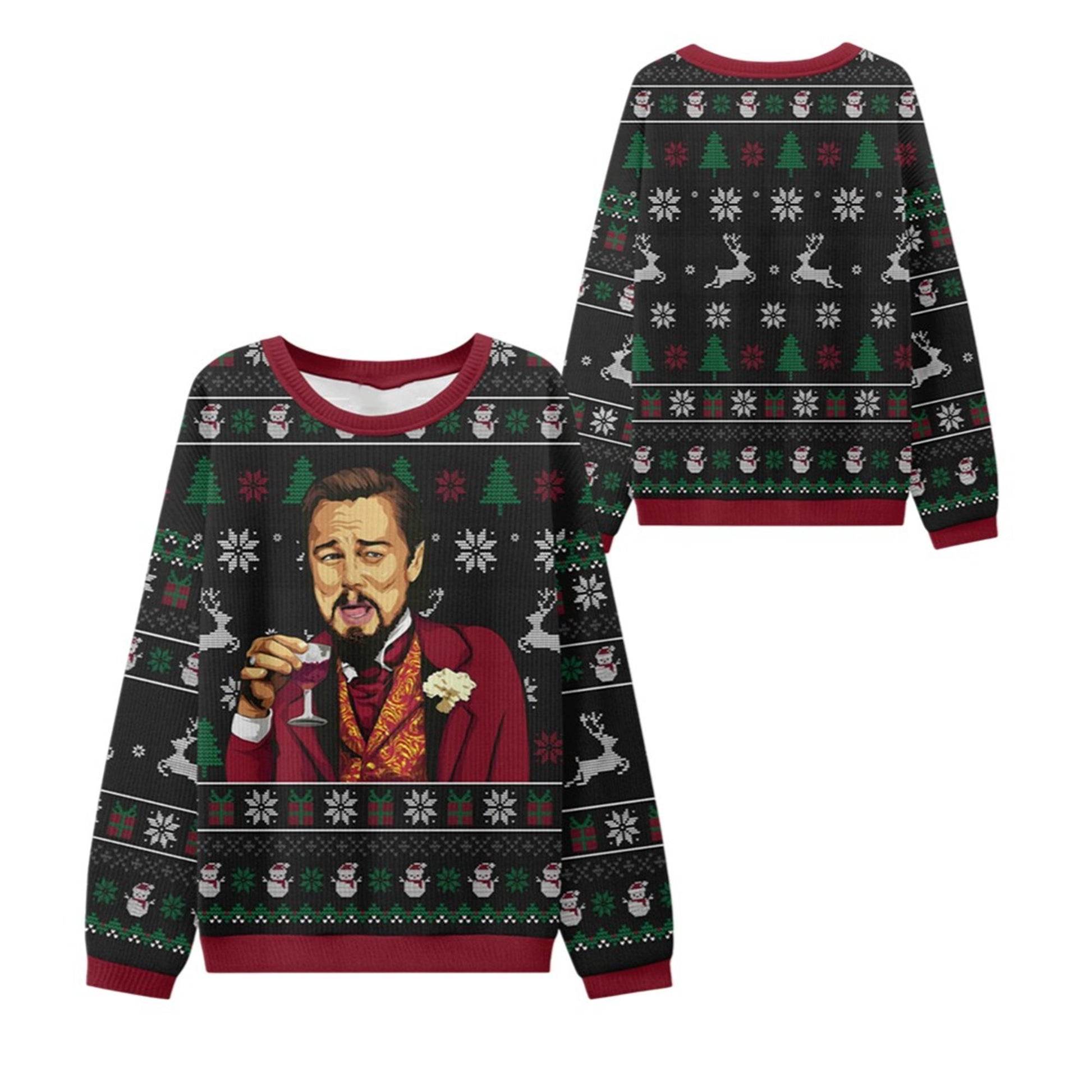 2026 Christmas Laughing Meme Toast Ugly Sweater - Moonbestprint