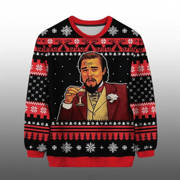 2026 Christmas Leonardo DiCaprio Meme Ugly Christmas Sweater - Moonbestprint