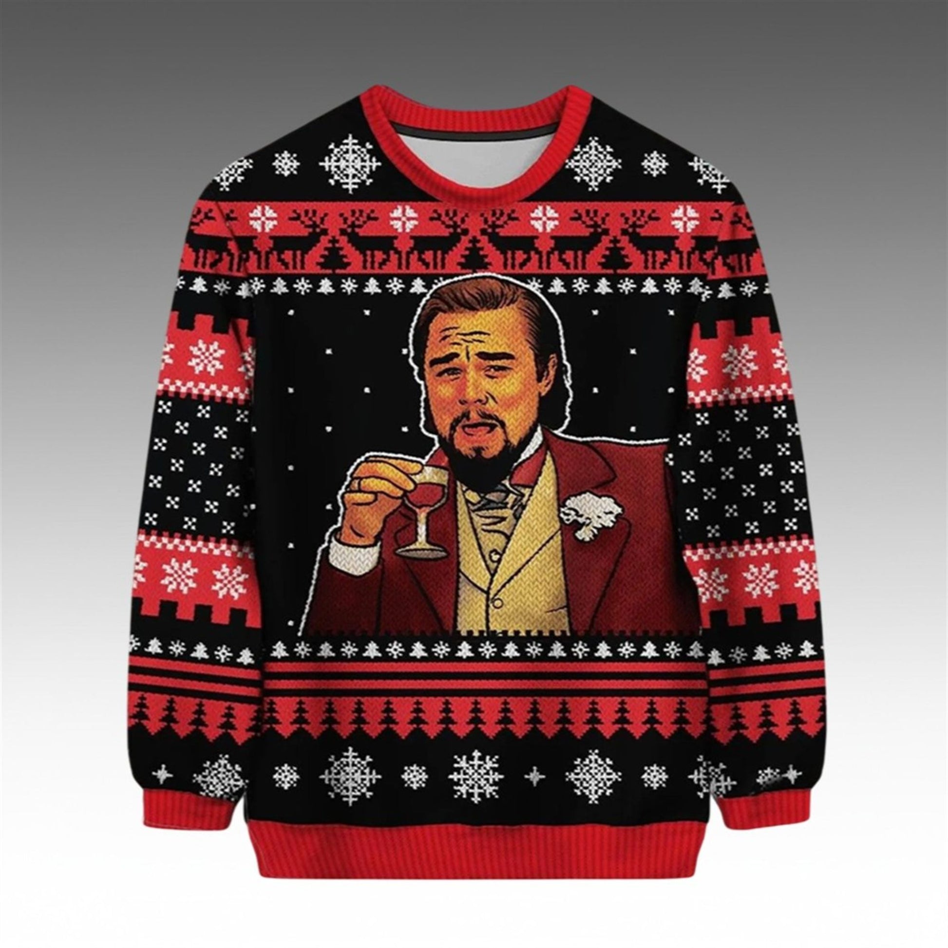 2026 Christmas Leonardo DiCaprio Meme Ugly Christmas Sweater - Moonbestprint