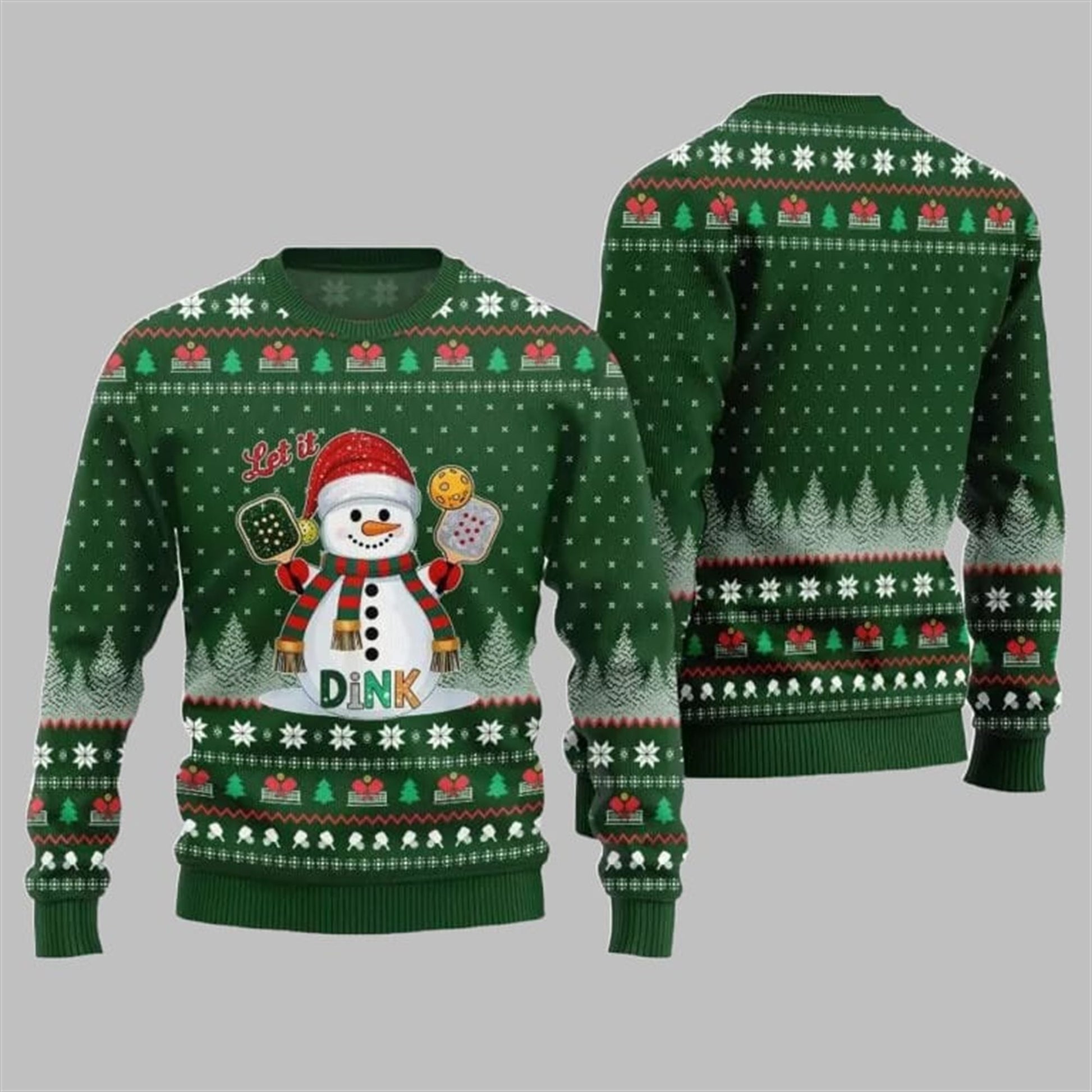 2026 Christmas Let It Dink Pickleball Ugly Sweater - Moonbestprint