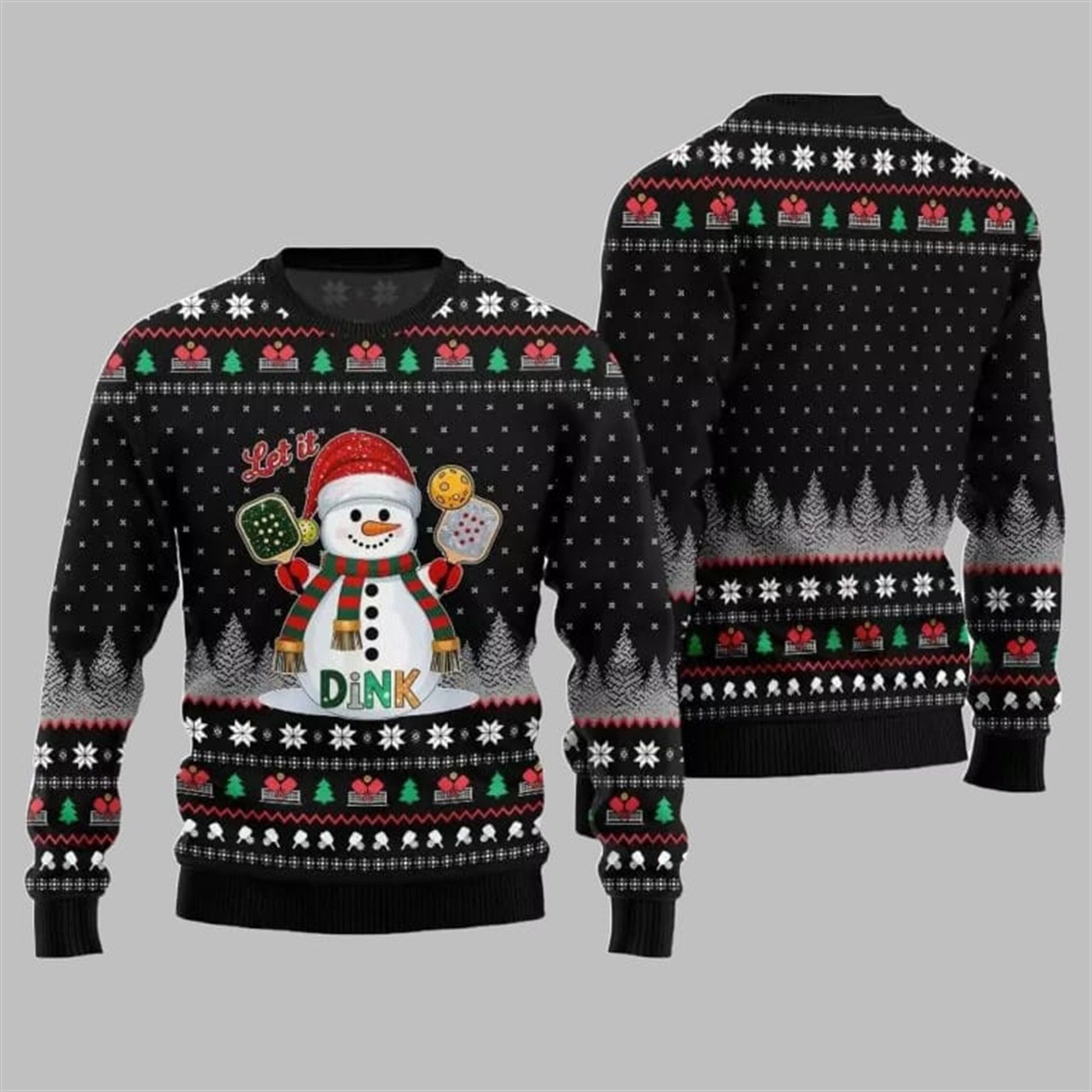 2026 Christmas Let It Dink Pickleball Ugly Sweater - Moonbestprint
