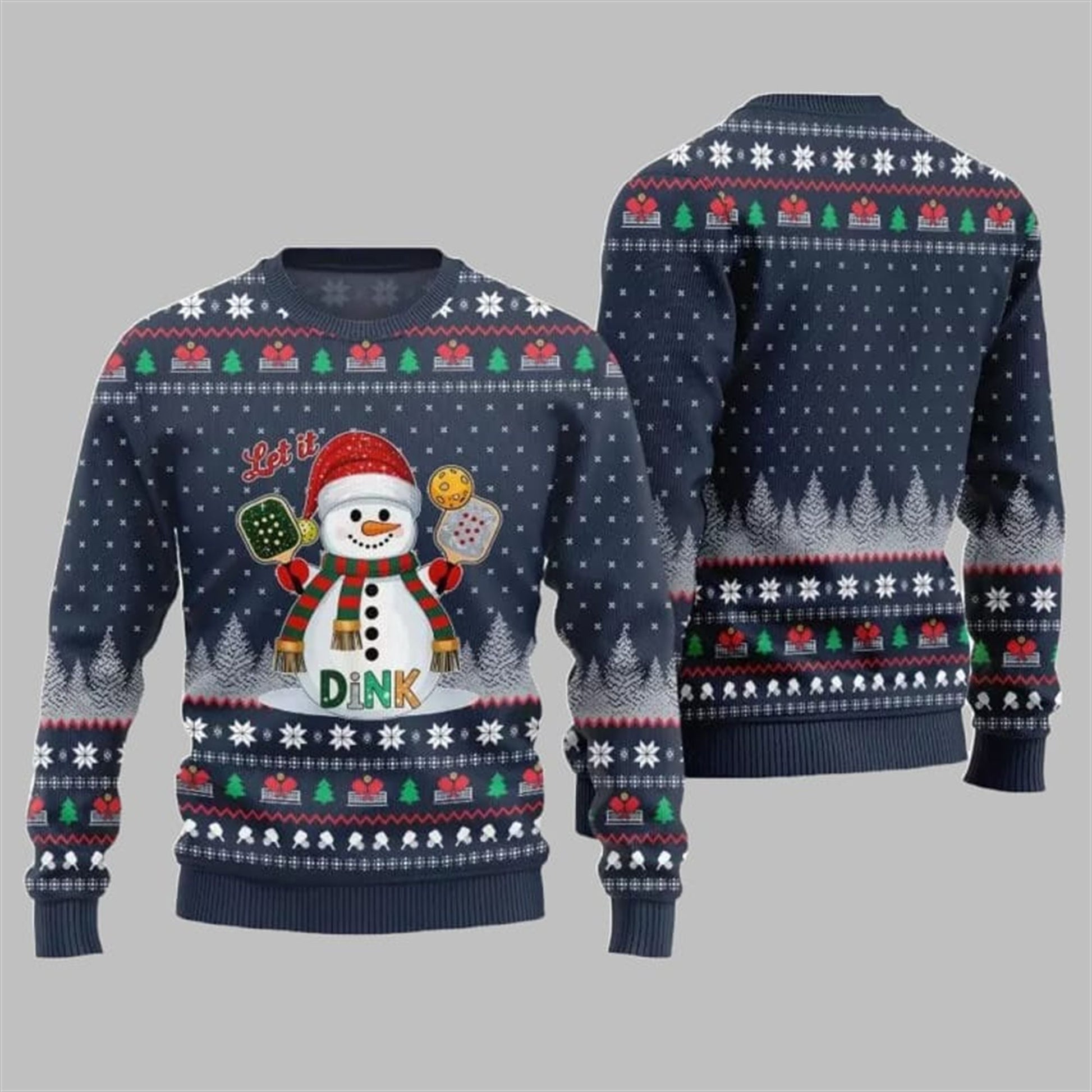 2026 Christmas Let It Dink Pickleball Ugly Sweater - Moonbestprint