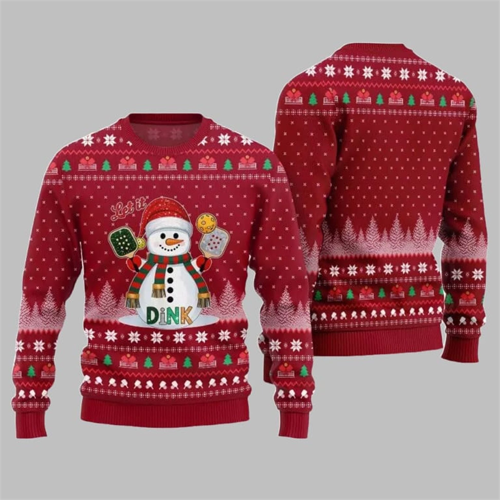 2026 Christmas Let It Dink Pickleball Ugly Sweater - Moonbestprint