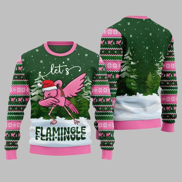 2026 Christmas Lets Flamingle Ugly Christmas Sweater - Moonbestprint