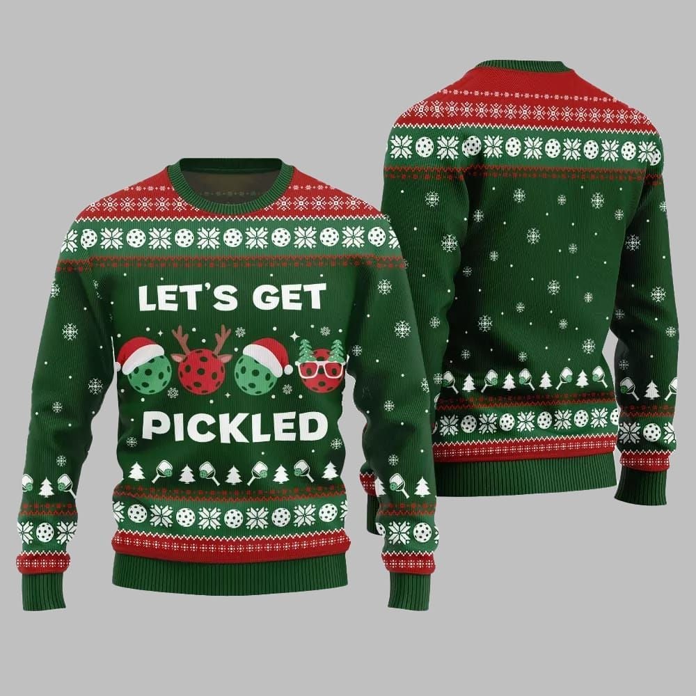 2026 Christmas Lets Get Pickled Ugly Christmas Sweater - Moonbestprint