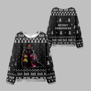 2026 Christmas Lights Cat Christmas Ugly Sweater - Moonbestprint