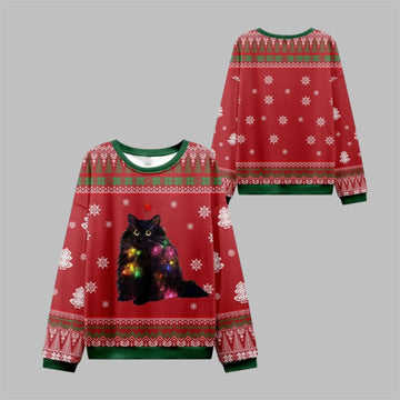 2026 Christmas Lights Cat Ugly Christmas Sweater - Moonbestprint