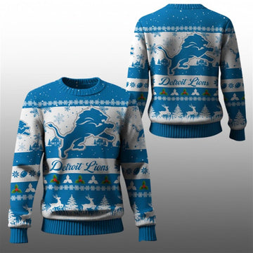 2026 Christmas Lions Festive Reindeer Tree Ugly Sweater - Moonbestprint