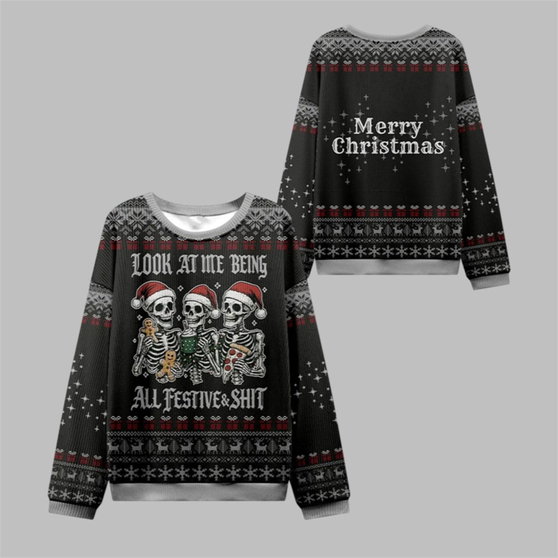 2026 Christmas Look at Me Being Festive Ugly Sweater - Moonbestprint