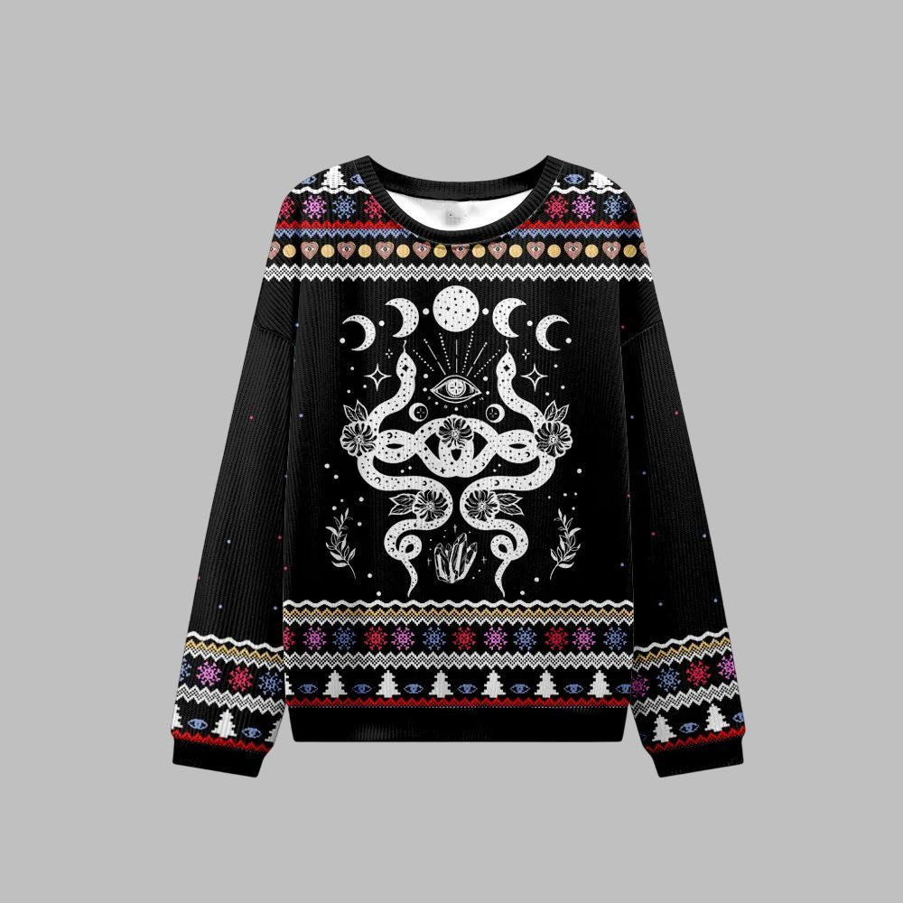 2026 Christmas Lunar Serpent Alchemy Ugly Christmas Sweater - Moonbestprint