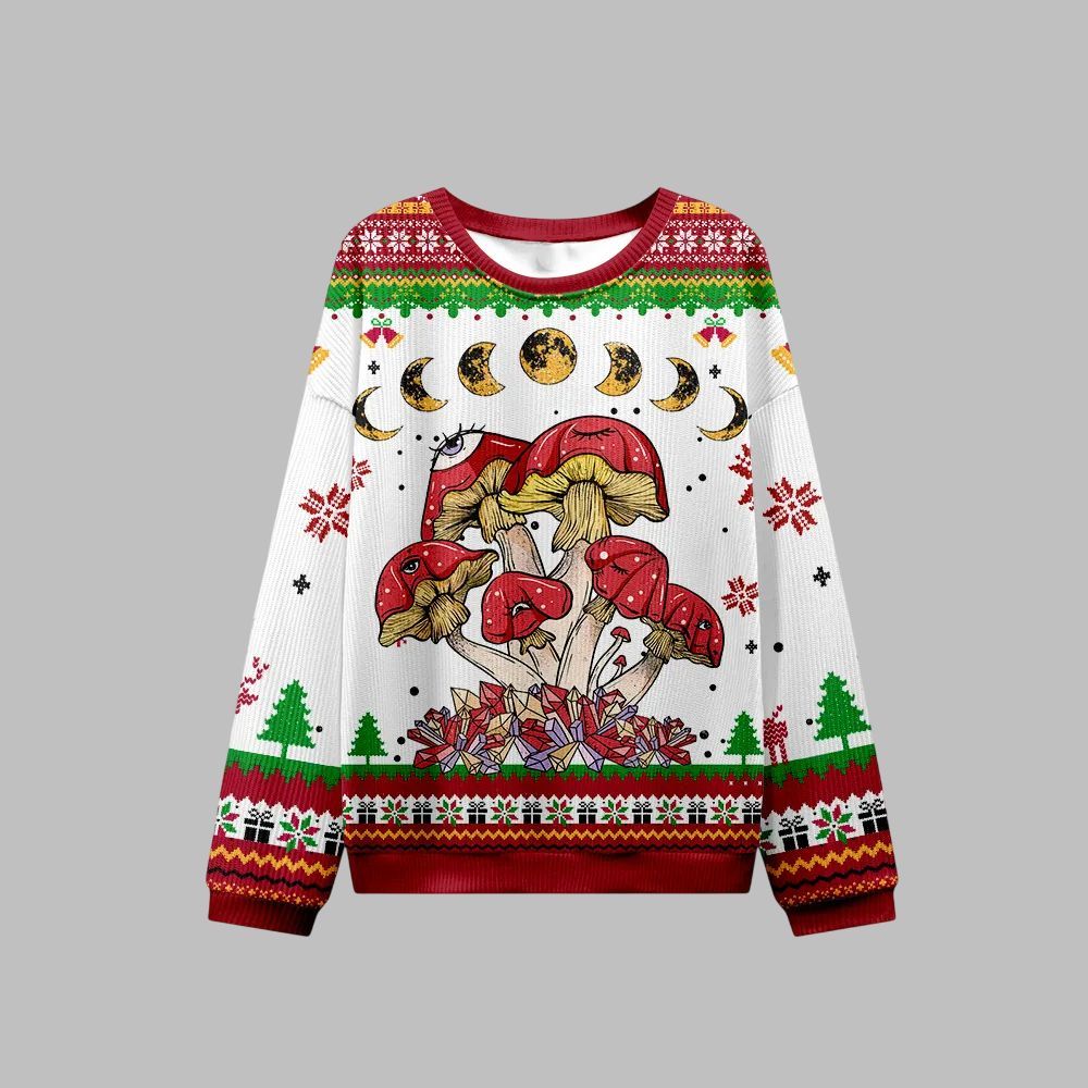 2026 Christmas Magic Mushroom Ugly Christmas Sweater - Moonbestprint