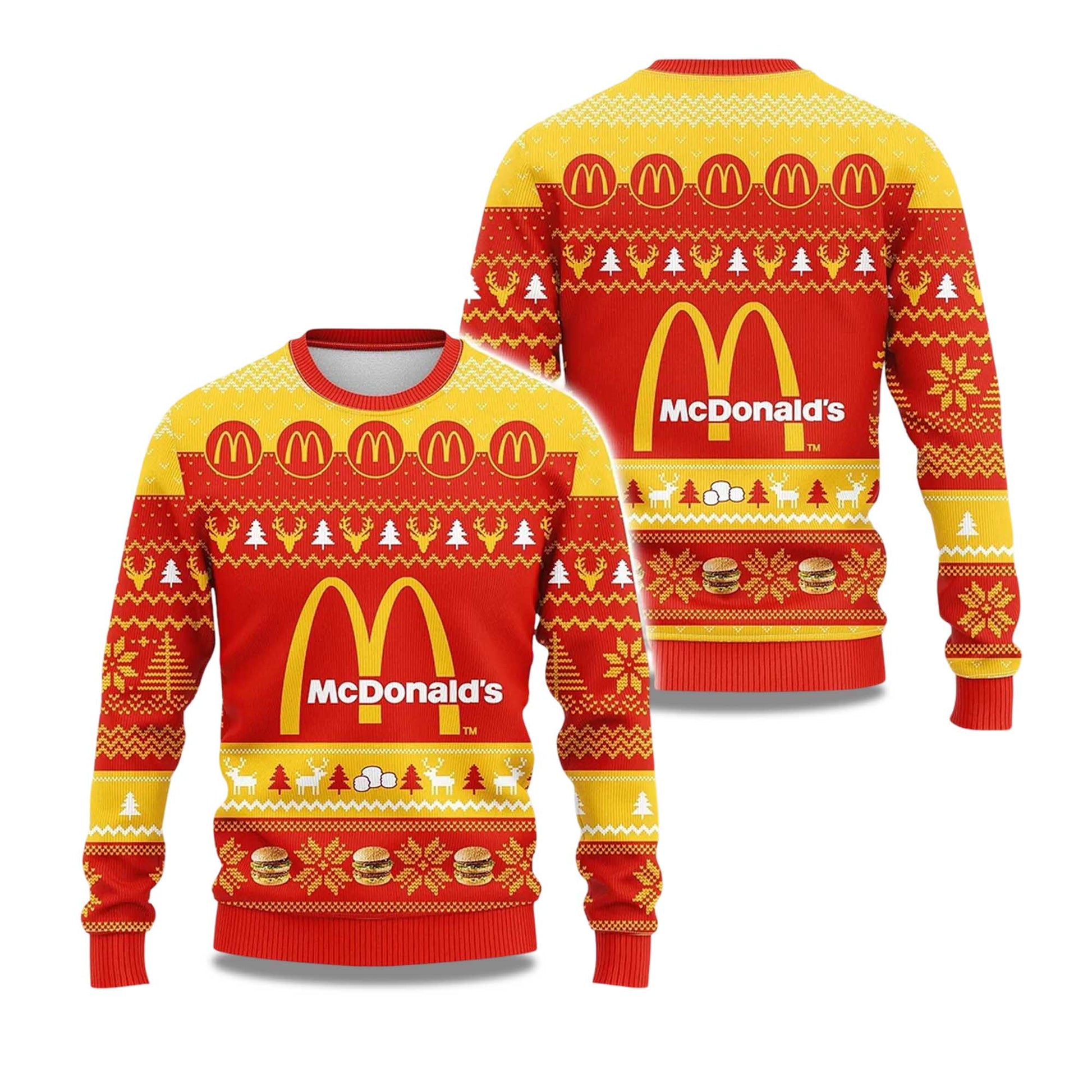 2026 Christmas McDonald's Ugly Sweater Moonbestprint