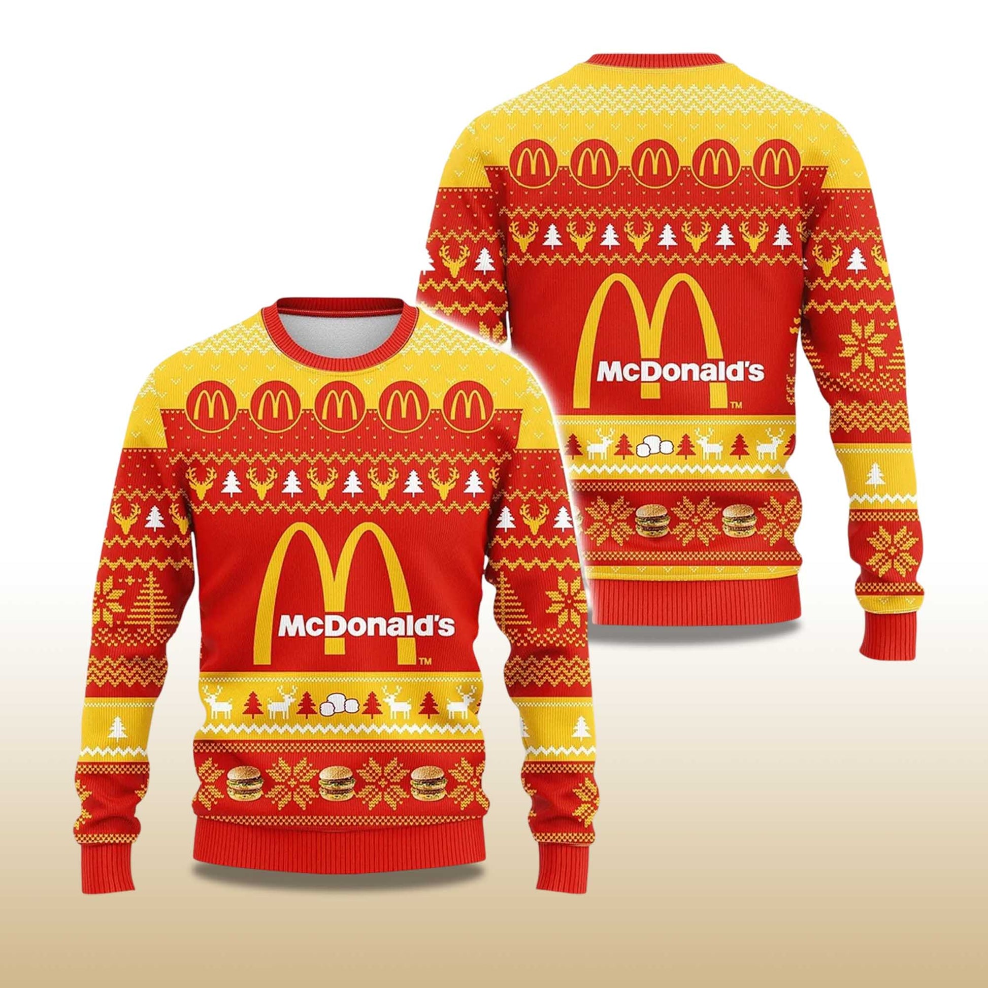 2026 Christmas McDonald's Ugly Sweater Moonbestprint