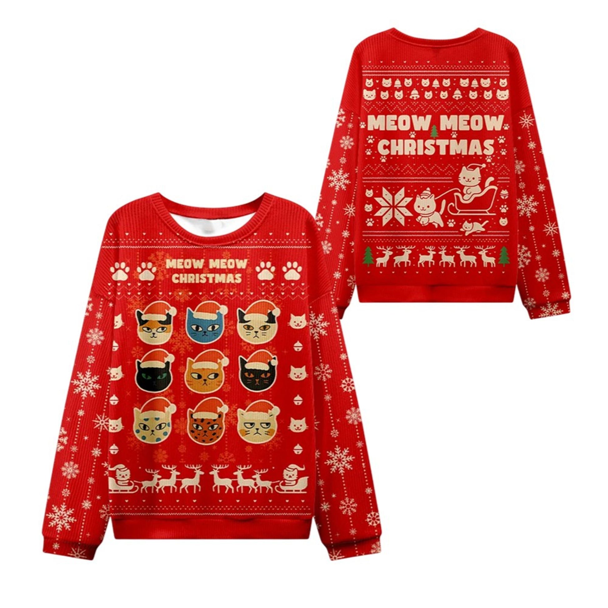 2026 Christmas Meow Meow Christmas Ugly Sweater - Moonbestprint