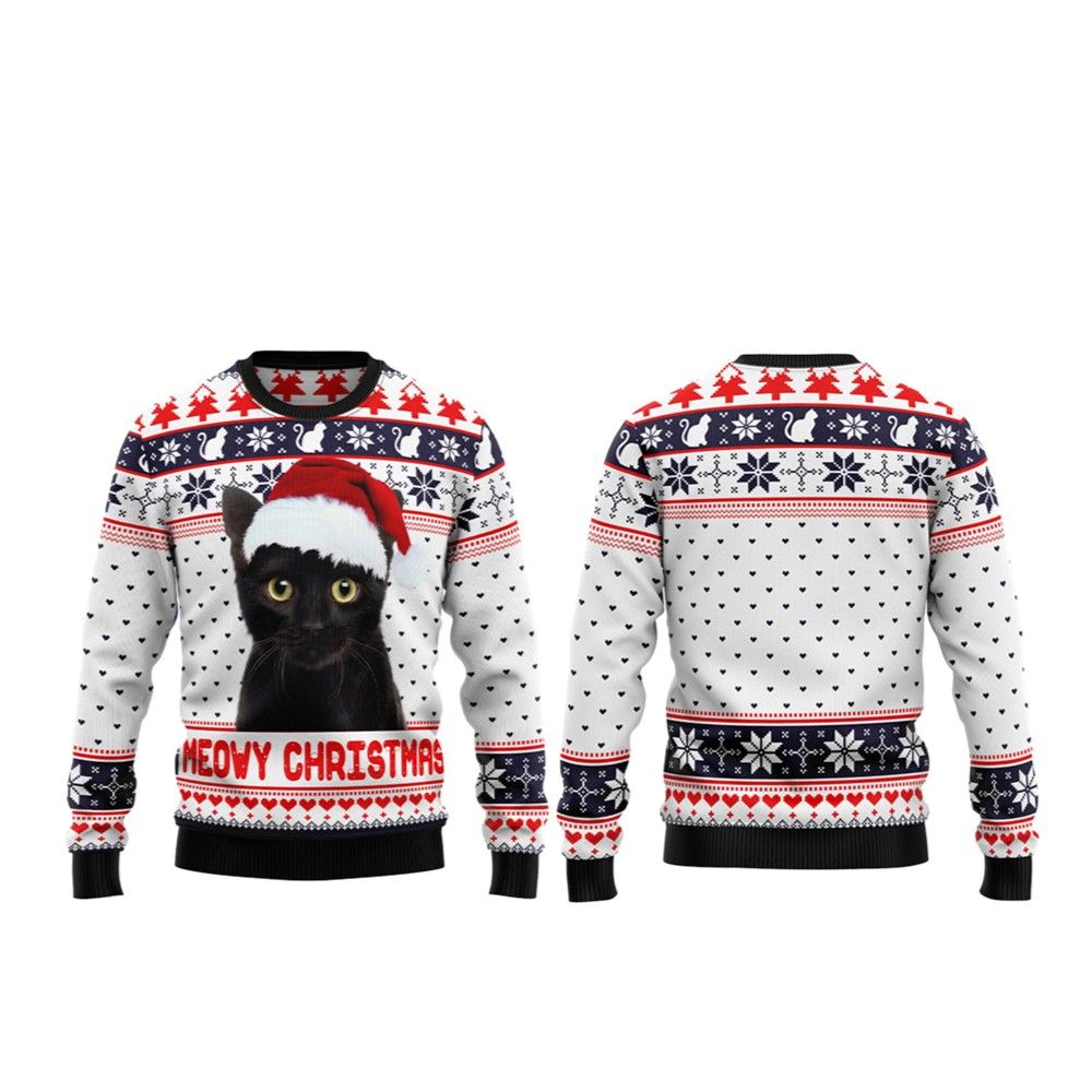 2026 Christmas Meowy Christmas Ugly Christmas Sweater - Moonbestprint