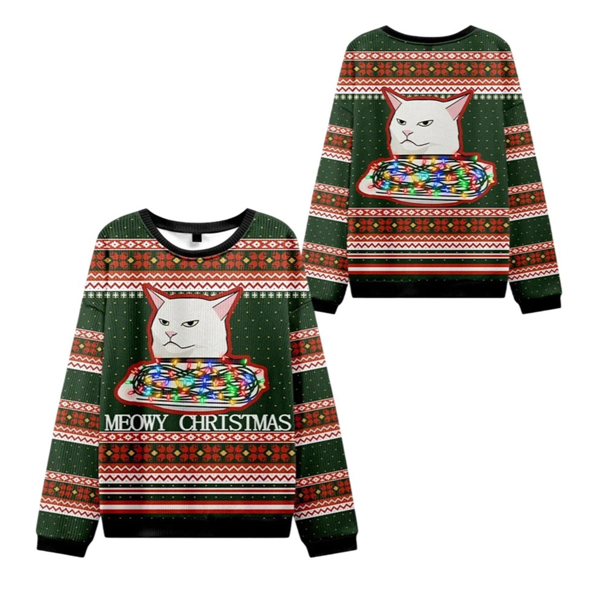 2026 Christmas Meowy Christmas Ugly Sweater - Moonbestprint