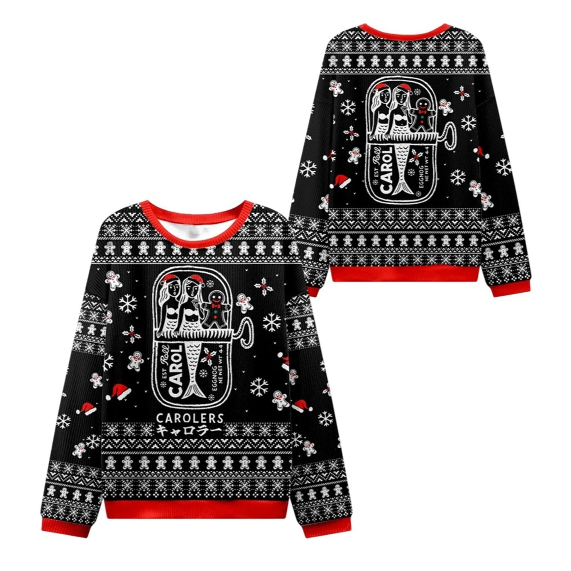 2026 Christmas Mermaid & Gingerbread Ugly Sweater - Moonbestprint