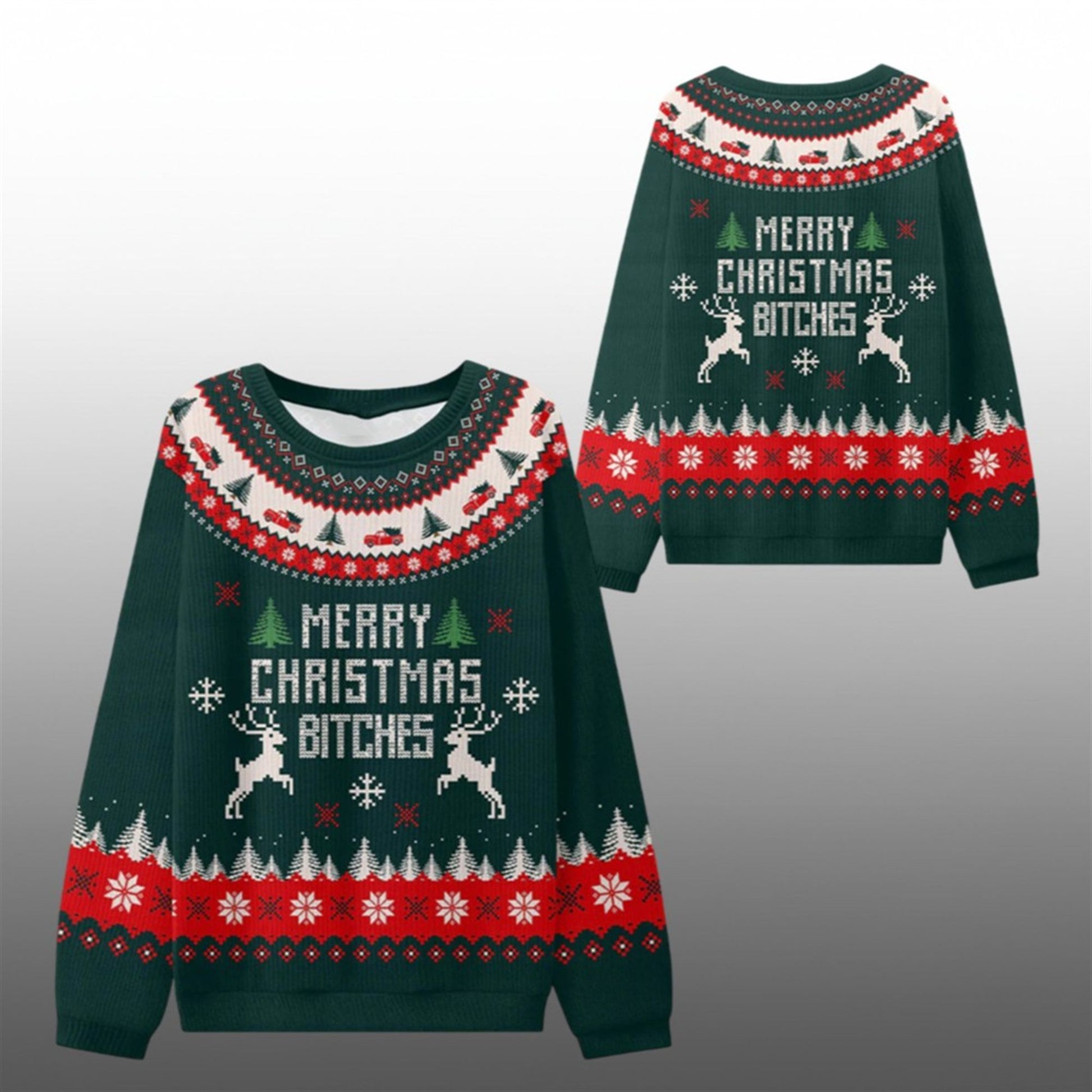 2026 Christmas Merry Christmas Bitches Ugly Sweater - Moonbestprint