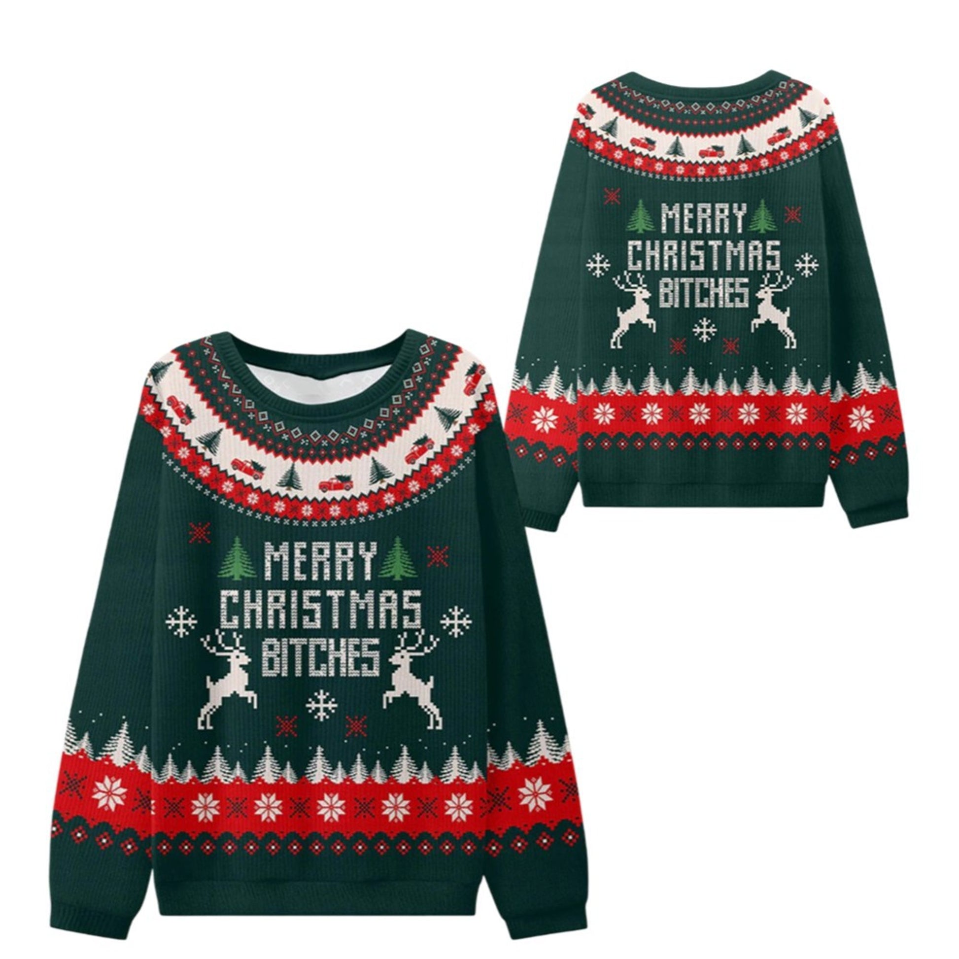 2026 Christmas Merry Christmas Bitches Ugly Sweater - Moonbestprint