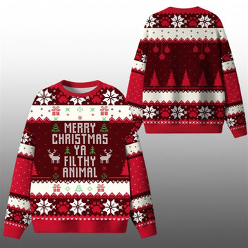 2026 Christmas Merry Christmas Ya Filthy Animal Ugly Sweater - Moonbestprint