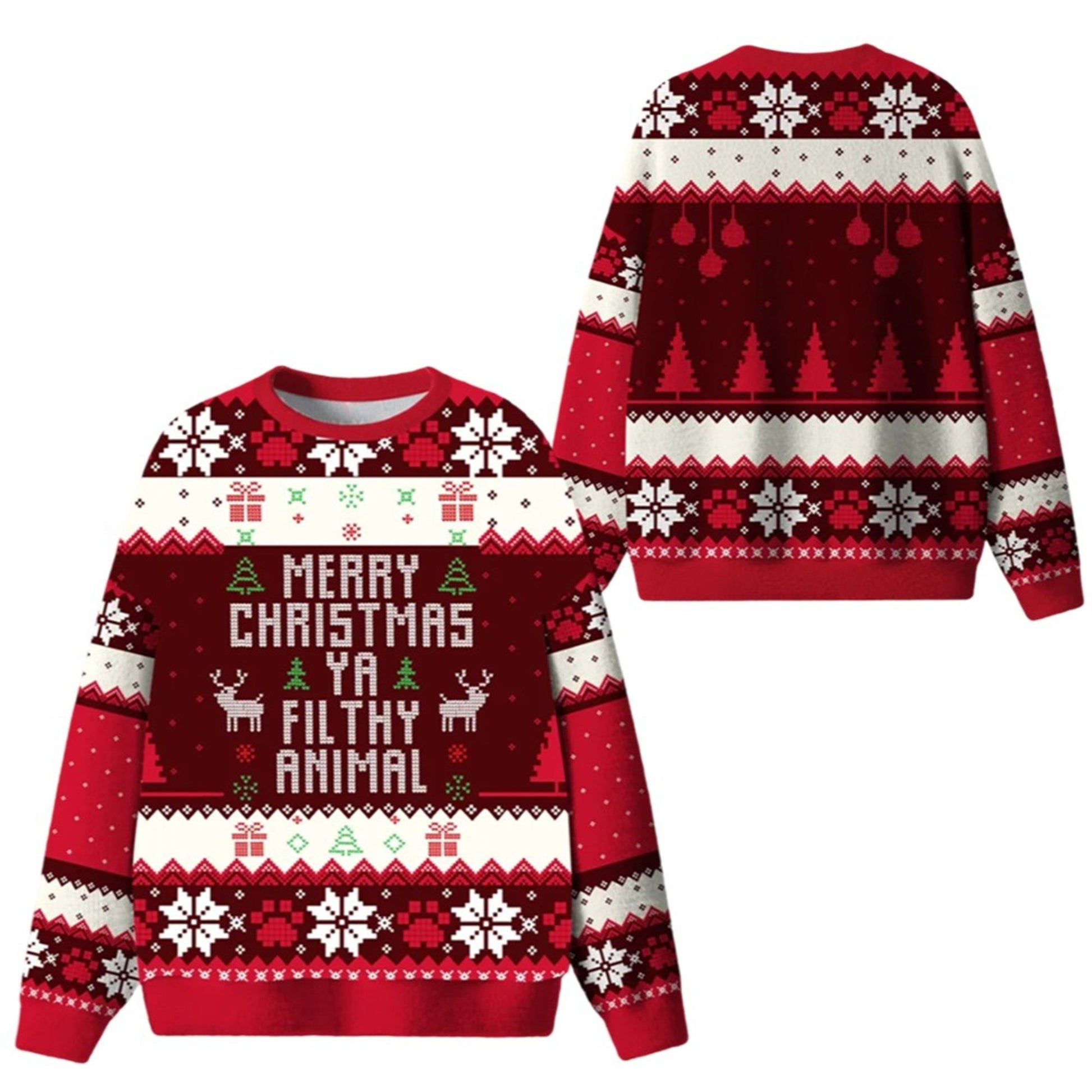 2026 Christmas Merry Christmas Ya Filthy Animal Ugly Sweater - Moonbestprint
