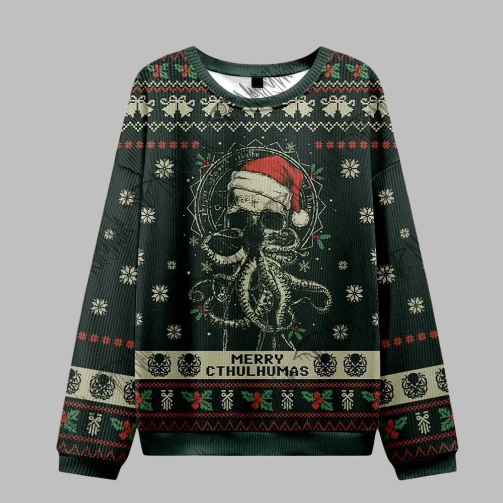 2026 Christmas Merry Cthulhumas Vintage Ugly Christmas Sweater - Moonbestprint