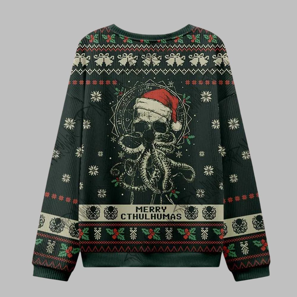 2026 Christmas Merry Cthulhumas Vintage Ugly Christmas Sweater - Moonbestprint
