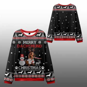 2026 Christmas Merry Dachshund Ugly Sweater - Moonbestprint