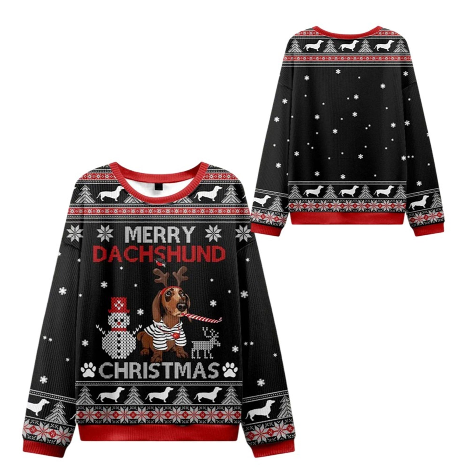 2026 Christmas Merry Dachshund Ugly Sweater - Moonbestprint