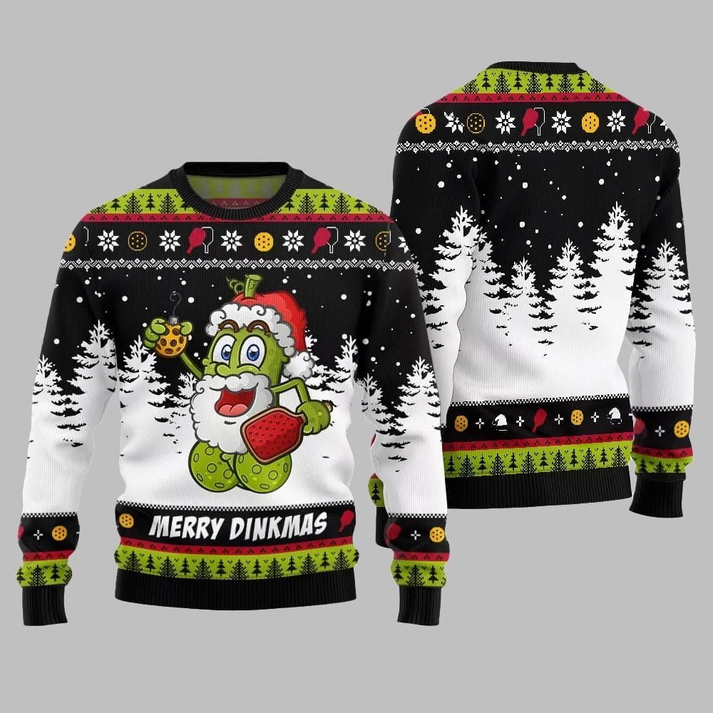 2026 Christmas Merry Dinkmas Pickleball Ugly Christmas Sweater - Moonbestprint