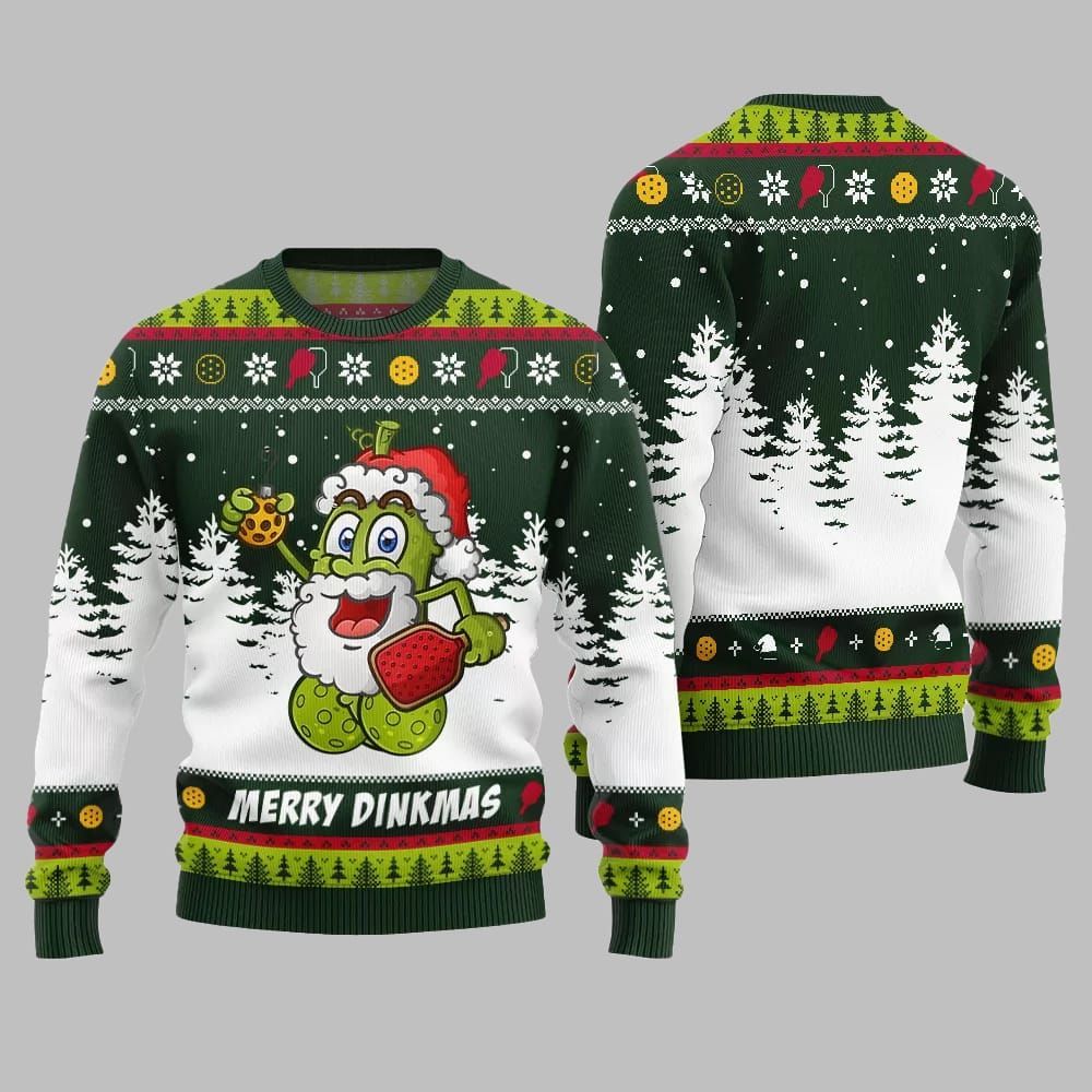 2026 Christmas Merry Dinkmas Pickleball Ugly Christmas Sweater - Moonbestprint