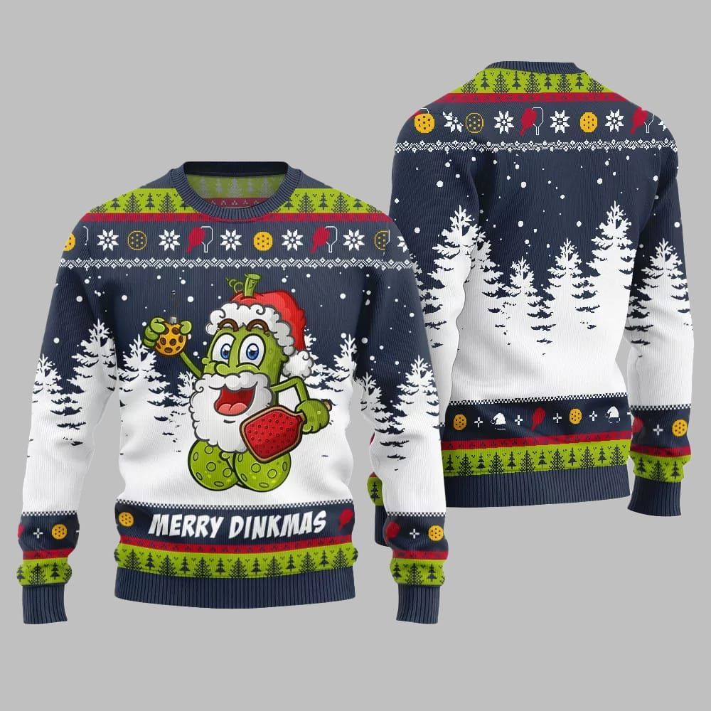 2026 Christmas Merry Dinkmas Pickleball Ugly Christmas Sweater - Moonbestprint