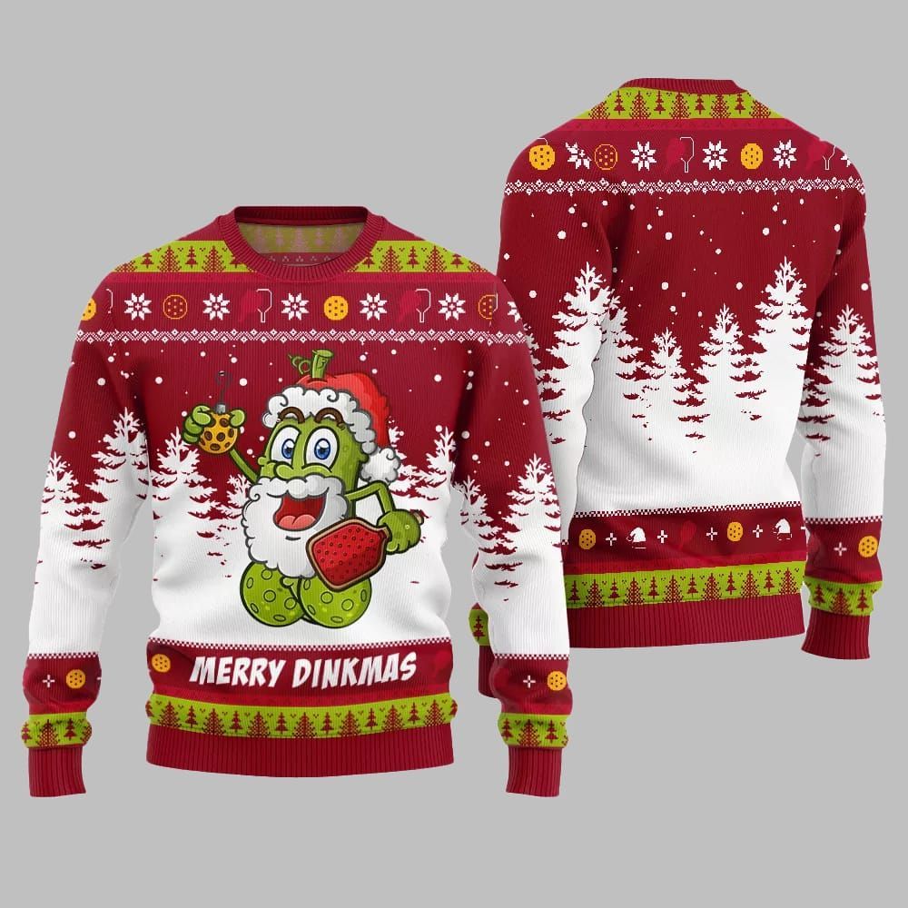 2026 Christmas Merry Dinkmas Pickleball Ugly Christmas Sweater - Moonbestprint