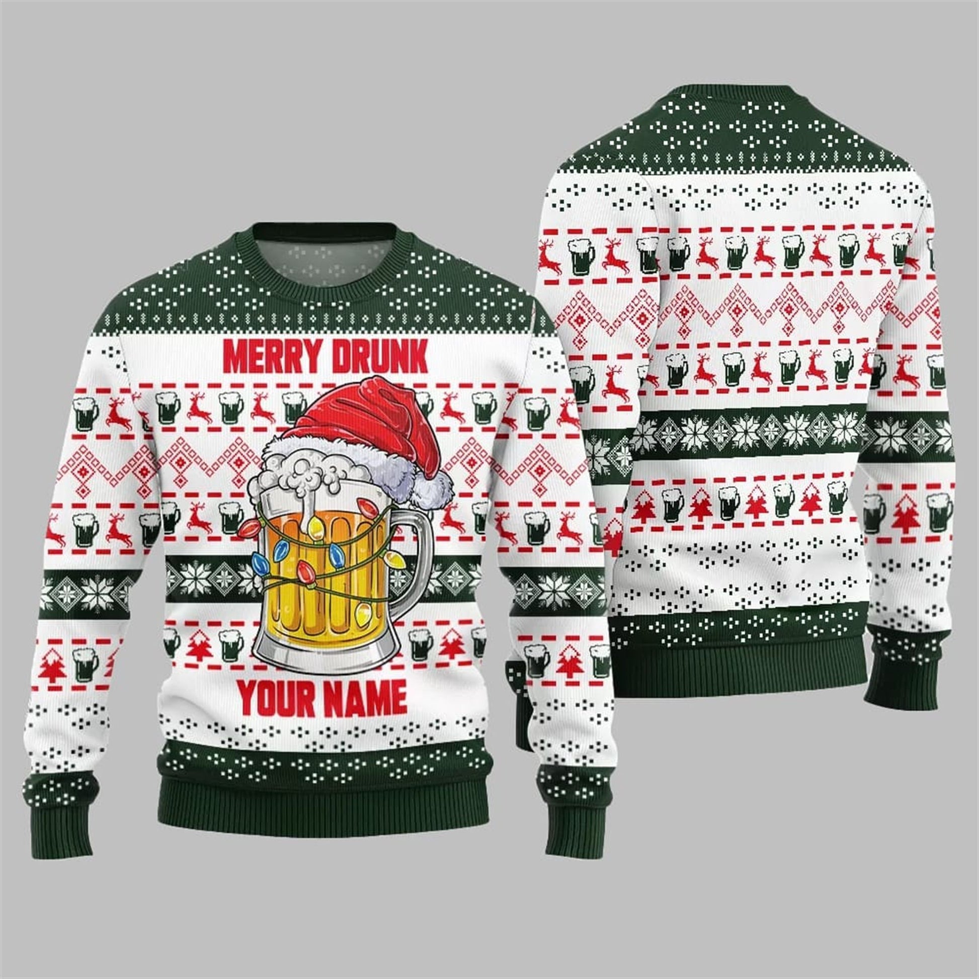 2026 Christmas Merry Drunk Ugly Christmas Sweater - Moonbestprint