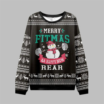 2026 Christmas Merry Fitmas Rear Ugly Sweater - Moonbestprint