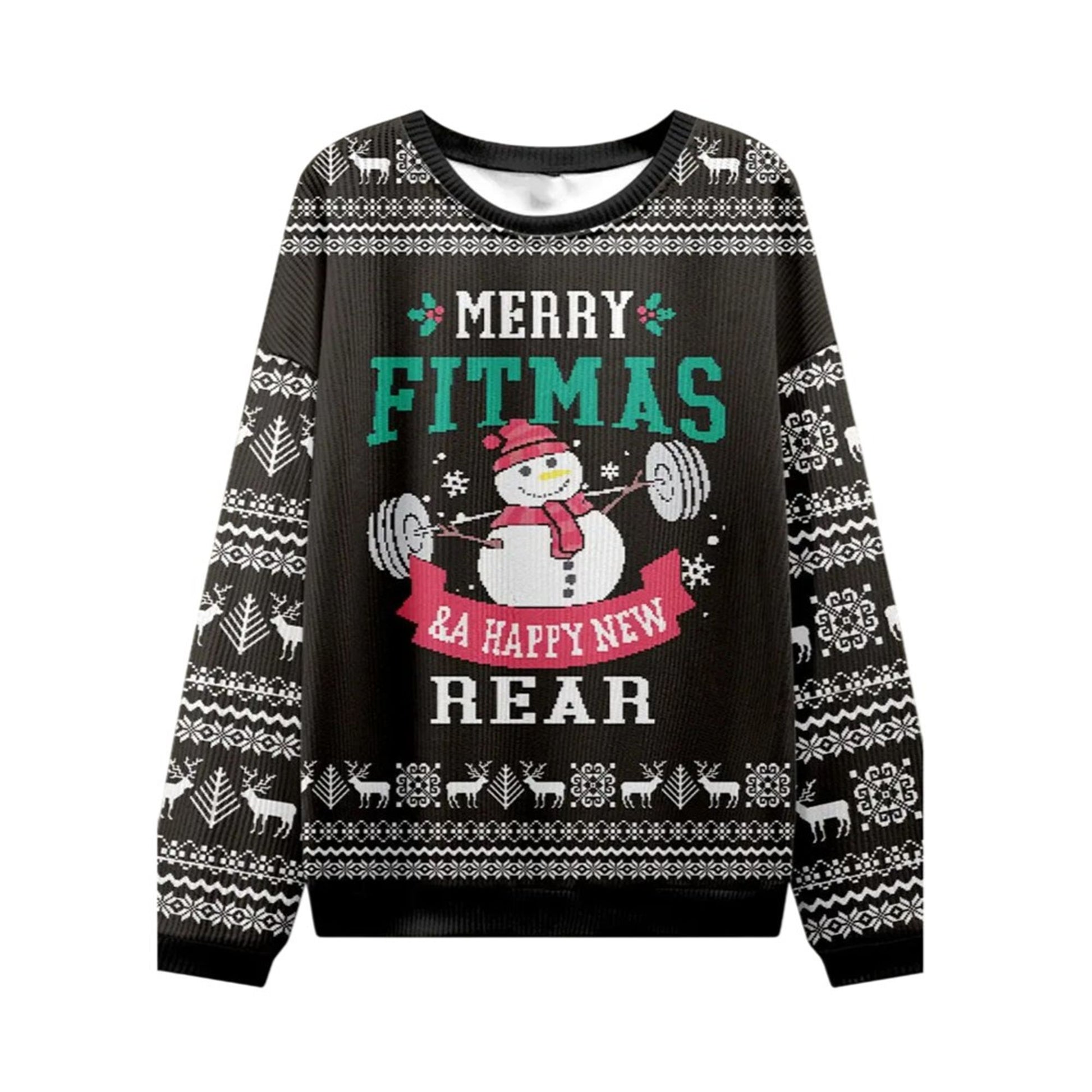 2026 Christmas Merry Fitmas Rear Ugly Sweater - Moonbestprint