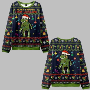 2026 Christmas Merry Frogmas from Loveland Ugly Christmas Sweater - Moonbestprint