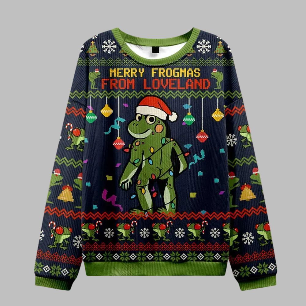 2026 Christmas Merry Frogmas from Loveland Ugly Christmas Sweater - Moonbestprint