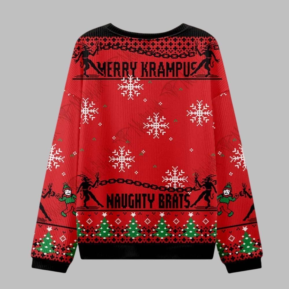 2026 Christmas Merry Krampus Naughty Brats Ugly Christmas Sweater - Moonbestprint