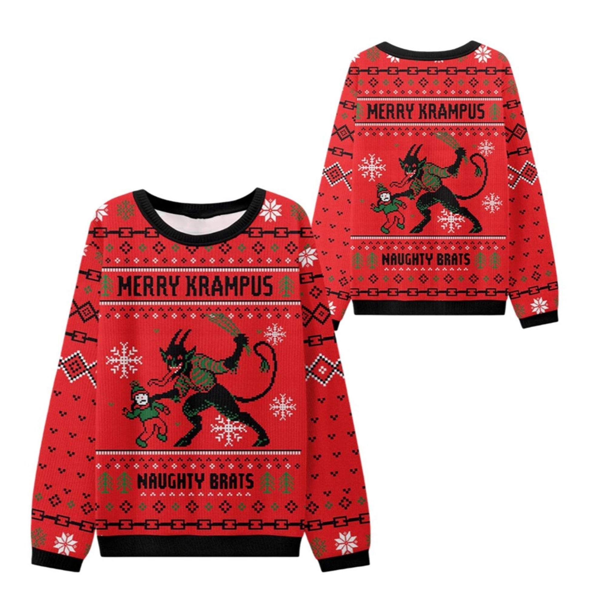 2026 Christmas Merry Krampus Naughty Brats Ugly Sweater - Moonbestprint