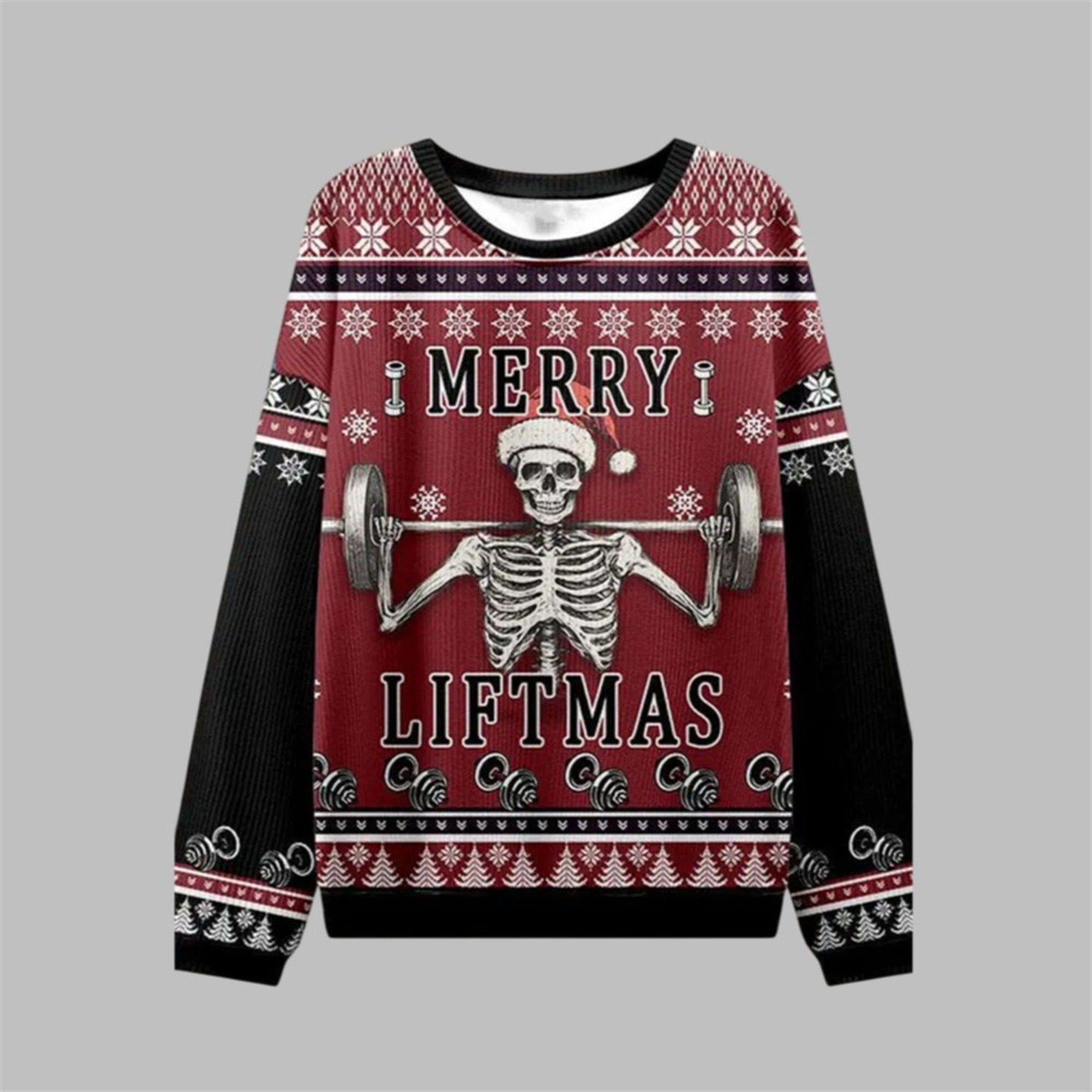 2026 Christmas Merry Liftmas Skeleton Ugly Sweater - Moonbestprint