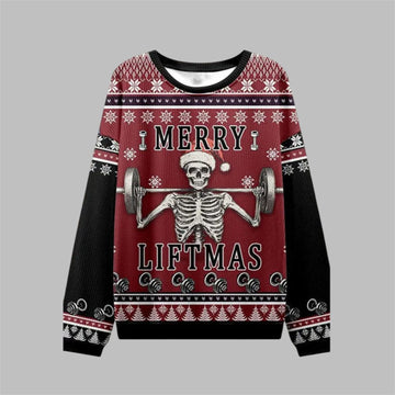 2026 Christmas Merry Liftmas Skeleton Ugly Sweater - Moonbestprint