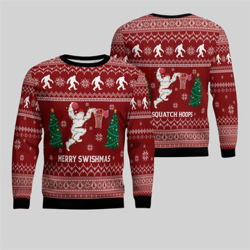 2026 Christmas Merry Swishmas Basketball Ugly Sweater - Moonbestprint