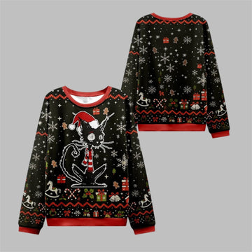 2026 Christmas Messy Cat Ugly Christmas Sweater - Moonbestprint