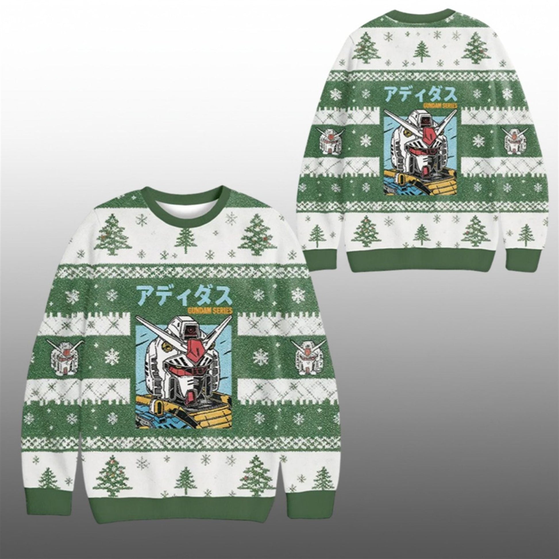 2026 Christmas Mobile Suit Gundam Vintage Japanese Ugly Sweater - Moonbestprint